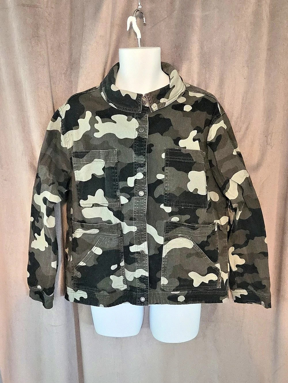 Bluenotes Mens Camo Utility Jacket Size Large